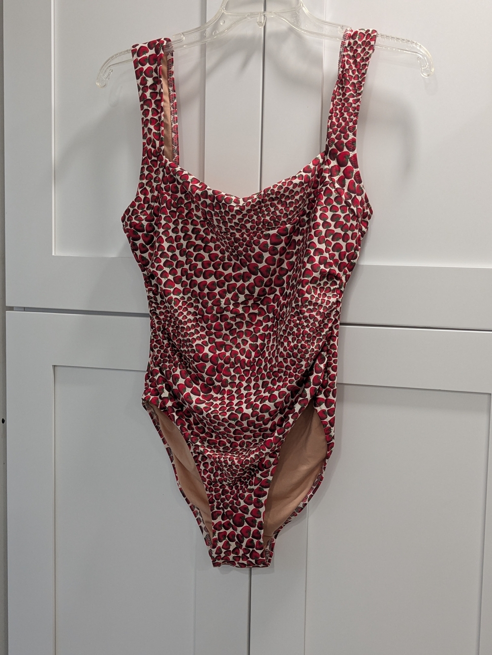 J. Crew Red Heart-Print One-Piece Swimsuit